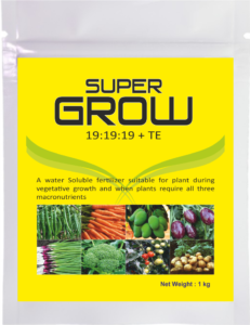 Fertilizer help plants to grow super Grow 19-19-19 +TE A water Soluble fertilizer suitable for plants during growth and when plants require all three macronutrients